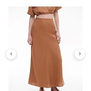 Witchery Long A-Line Maxi Skirt in Warm Tan